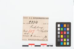Etikett zu Bronzemelonenarmreif (NHMW-PRAE-025310)